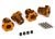 Radmitnehmer splined 17mm (orange-eloxiert) (4) + Gewindesti