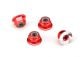 M4 moeren 4mm aluminium met gekartelde flens rood (4)