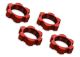 Radmuttern, splined, 17mm, serrated (rot-eloxiert) (4)